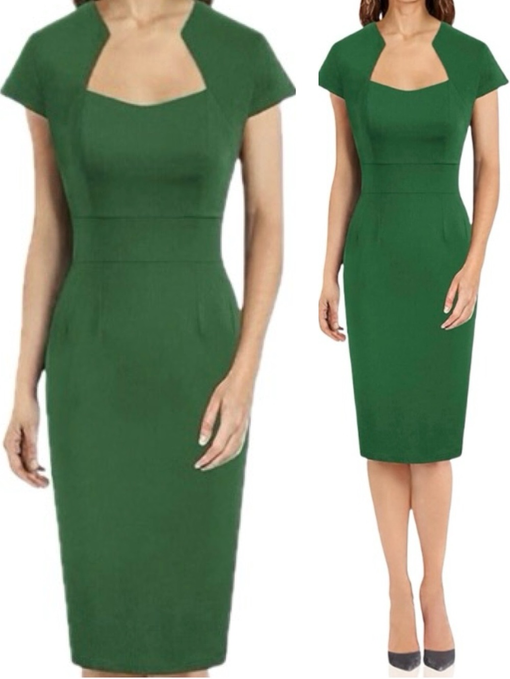 Grace Karin | Dark Forest Green Cap Sleeve Sheath Dress